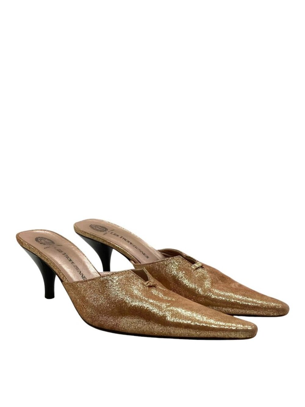 Les Tropeziennes Mules 38 8 Metallic Shimmer Y2K Coquette Made in Italy Corpcore - Picture 5 of 10